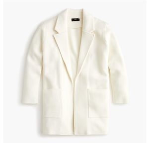 J. Crew Sophie open-front sweater-blazer in ivory white
